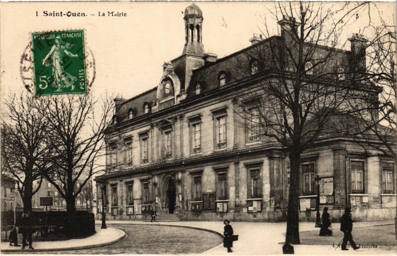 Carte postale ancienne La Mairie à Saint-Ouen-sur-Seine