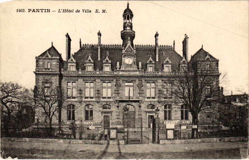 Carte postale ancienne Pantin L'Hotel de Ville France à Pantin