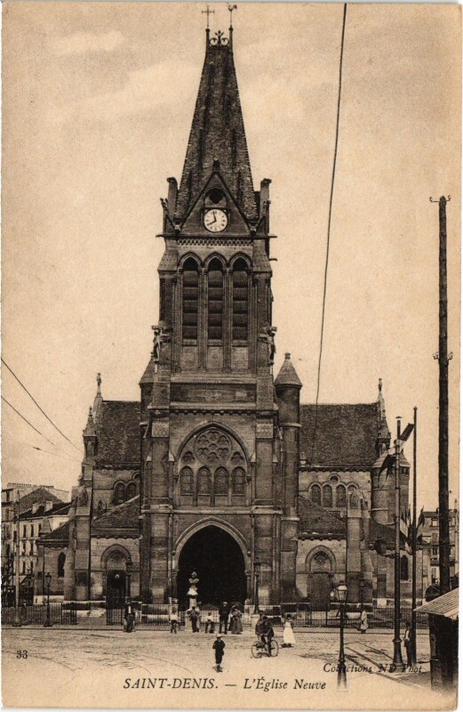 Carte postale ancienne Saint-Denis L'Eglise Neuve France à Saint-Denis