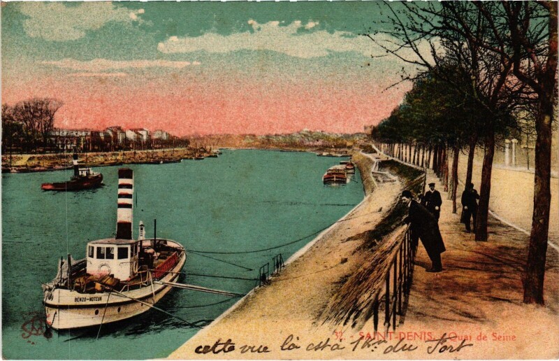 Carte postale ancienne Saint-Denis Quai de Seine France à Saint-Denis