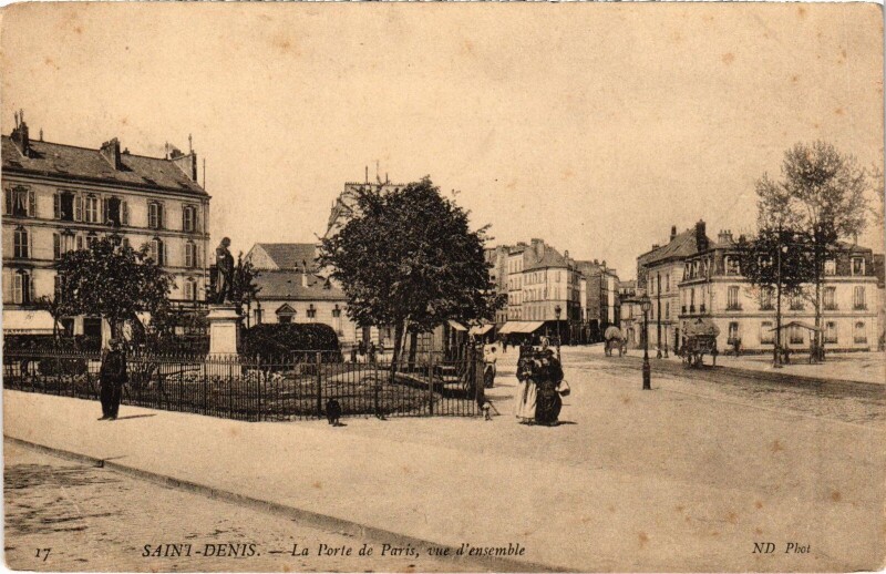 Carte postale ancienne Saint-Denis La Porte de Paris, vue d'ensemble France à Saint-Denis