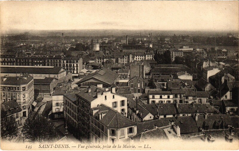 Carte postale ancienne Saint-Denis Vue Generale, prise de la Mairie France à Saint-Denis