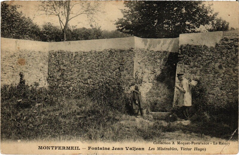 Carte postale ancienne Montfermeil Fontaine Jean Valjean France à Montfermeil