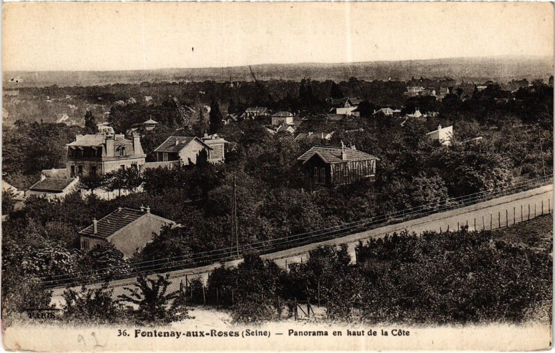 Carte postale ancienne Fontenay-aux-Roses Panorama en haut de la Cote France à Fontenay-aux-Roses