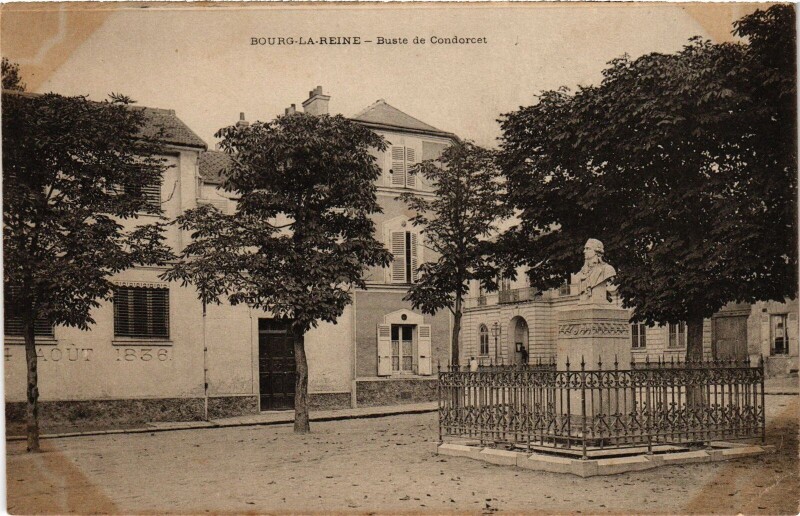 Carte postale ancienne Bourg-la-Reine Buste de Condorcet France à Bourg-la-Reine