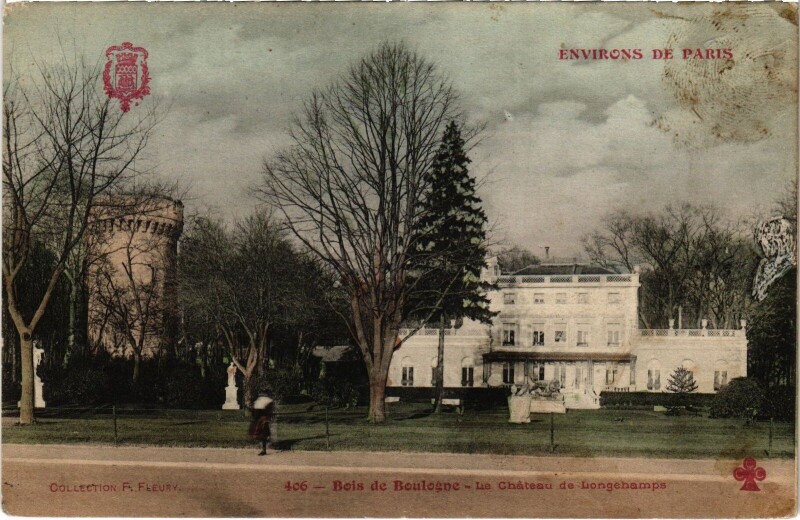 Carte postale ancienne Bois de Boulogne - Le Château de Longchamps à Paris 16e