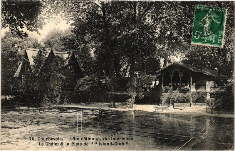 Carte postale ancienne Courbevoie L'Ile d'Amour, vue interieure France à Courbevoie