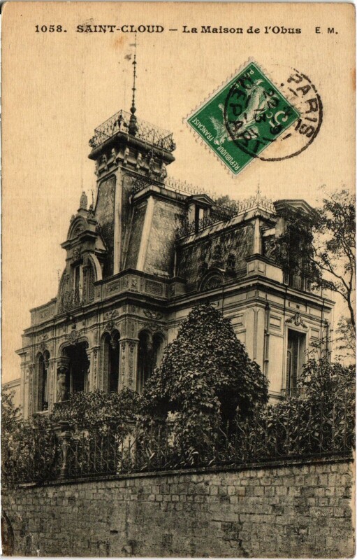 Carte postale ancienne Saint-Cloud La Maison de l'Obus France à Saint-Cloud