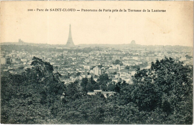 Carte postale ancienne Saint-Cloud Panorama de Paris France à Saint-Cloud