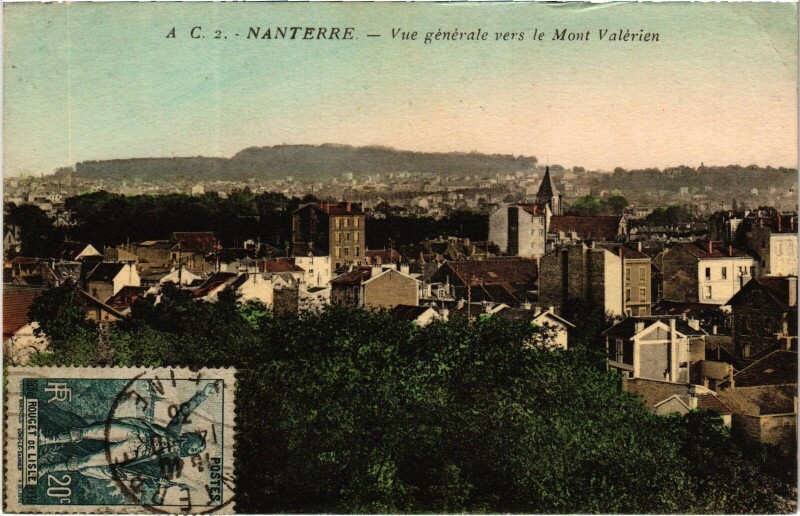 Carte postale ancienne Nanterre Vue Generale vers le Mont-Valerien France à Nanterre