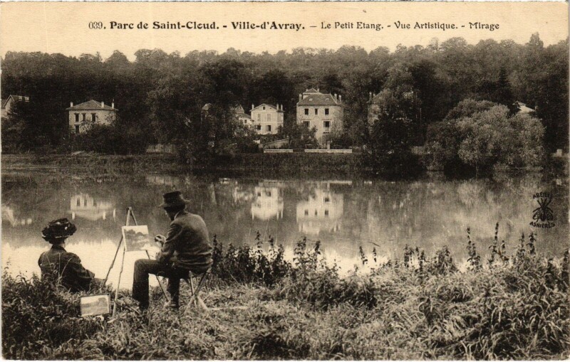 Carte postale ancienne Ville d'Avray Le Petit Etang, vue artistique France à Ville-d'Avray