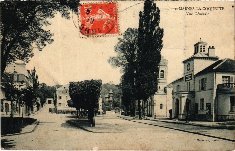 Carte postale ancienne Marnes La Coquette Vue Generale France à Marnes-la-Coquette