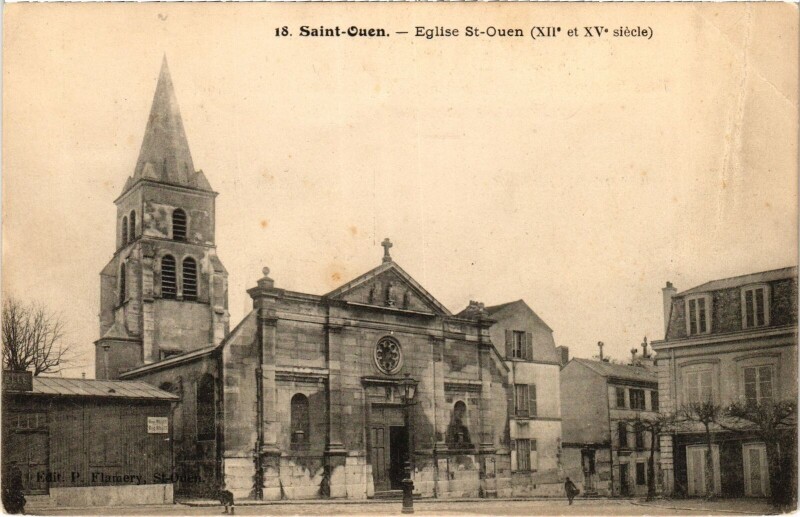 Carte postale ancienne Eglise Saint-Ouen à Saint-Ouen-sur-Seine