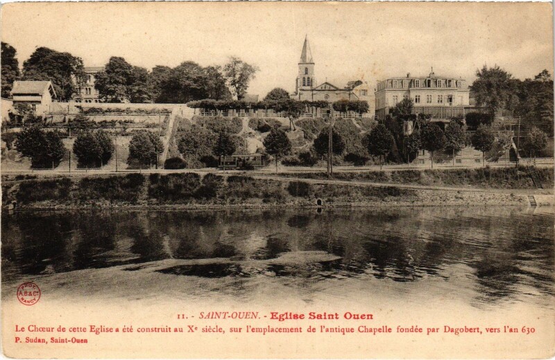 Carte postale ancienne Eglise Saint Ouen à L'Île-Saint-Denis