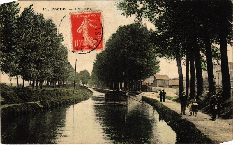 Carte postale ancienne Pantin Le Canal France à Pantin