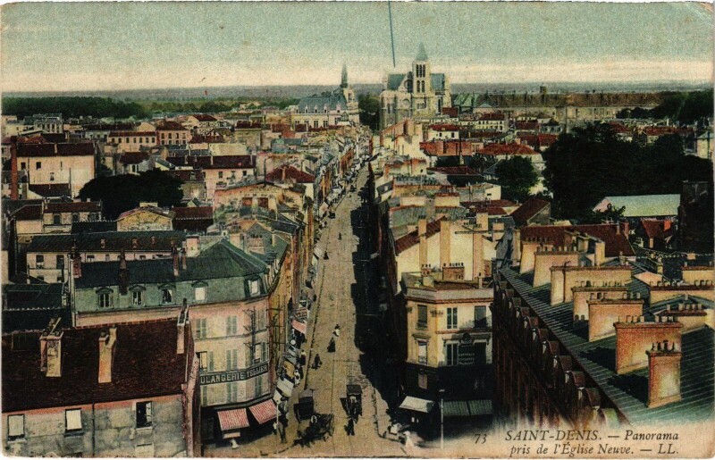 Carte postale ancienne Saint-Denis Panorama pris de l'Eglise Neuve France à Saint-Denis