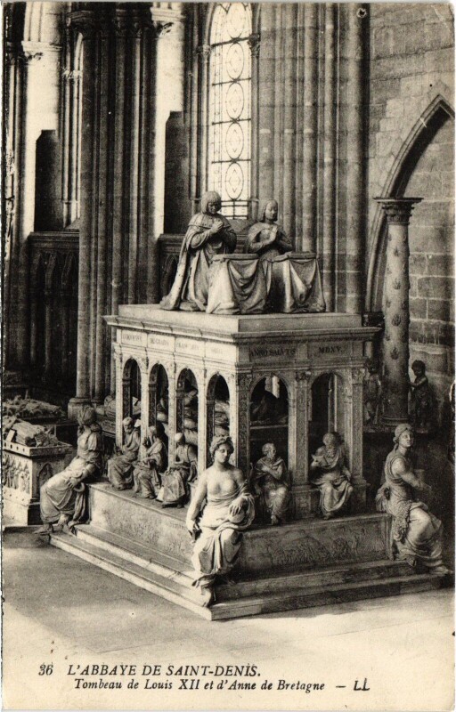 Carte postale ancienne Saint-Denis Tombeau de Louis Xii et Anne de Bretagne France à Saint-Denis