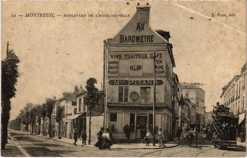 Carte postale ancienne Montreuil Boulevard de l'Hotel de Ville France à Montreuil