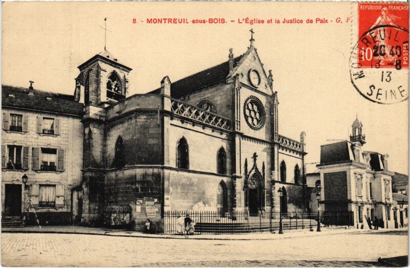 Carte postale ancienne Montreuil L'Eglise et la Justice de Paix France à Montreuil