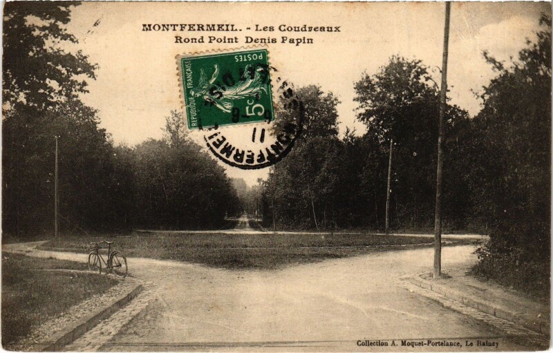 Carte postale ancienne Montfermeil Les Coudreaux Rond Point Denis Papin France à Montfermeil
