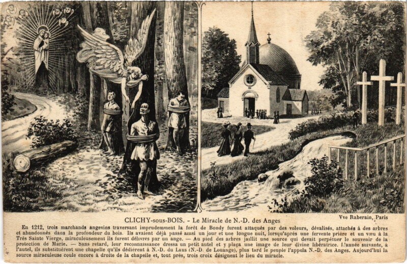 Carte postale ancienne Clichy sous Bois Le Miracle de Notre-Dame France à Clichy-sous-Bois