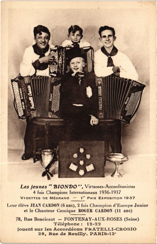 Carte postale ancienne Fontenay-aux-Roses Virtuoses-Accordeonisters France à Fontenay-aux-Roses