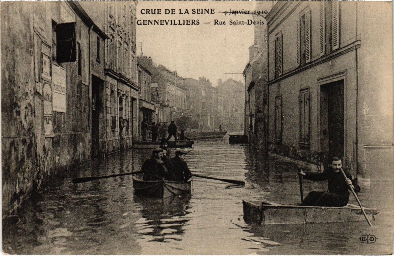 Carte postale ancienne Gennevilliers Rue-Saint-Denis France à Gennevilliers