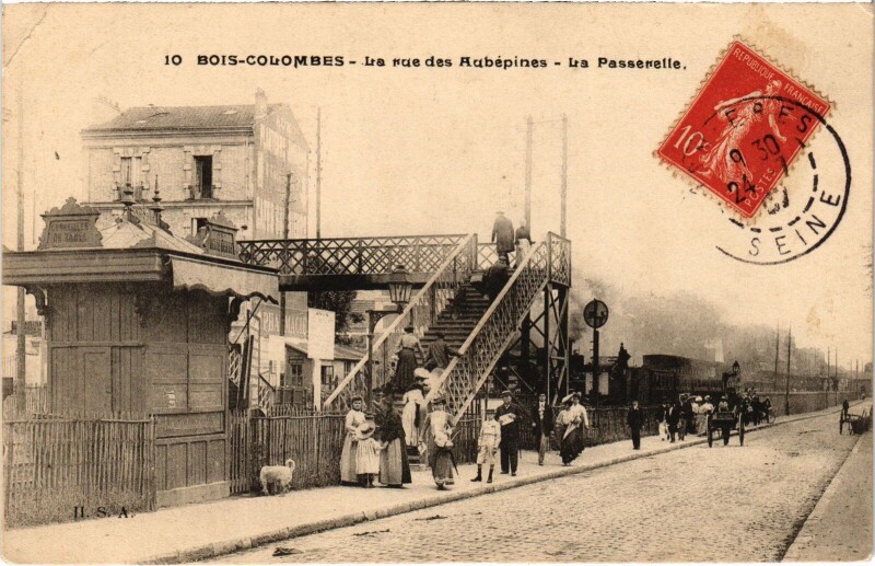 Carte postale ancienne Bois Colombes La rue des Aubepines France à Bois-Colombes