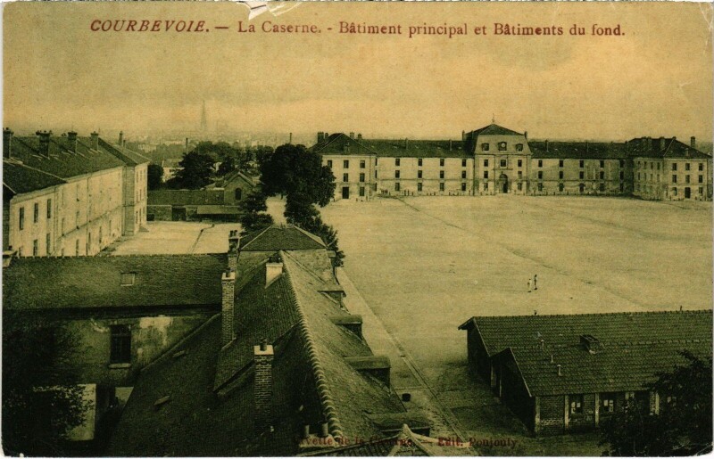 Carte postale ancienne Courbevoie La Caserne, Batiment principal France à Courbevoie