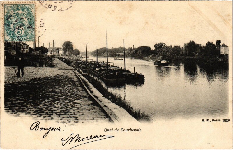 Carte postale ancienne Quai de Courbevoie France à Courbevoie