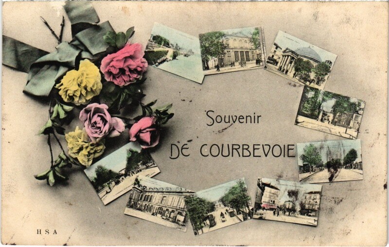 Carte postale ancienne Souvenir de Courbevoie France à Courbevoie