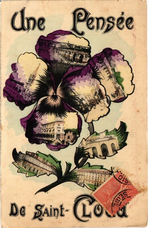Carte postale ancienne Une Pensee de Saint-Cloud France à Saint-Cloud