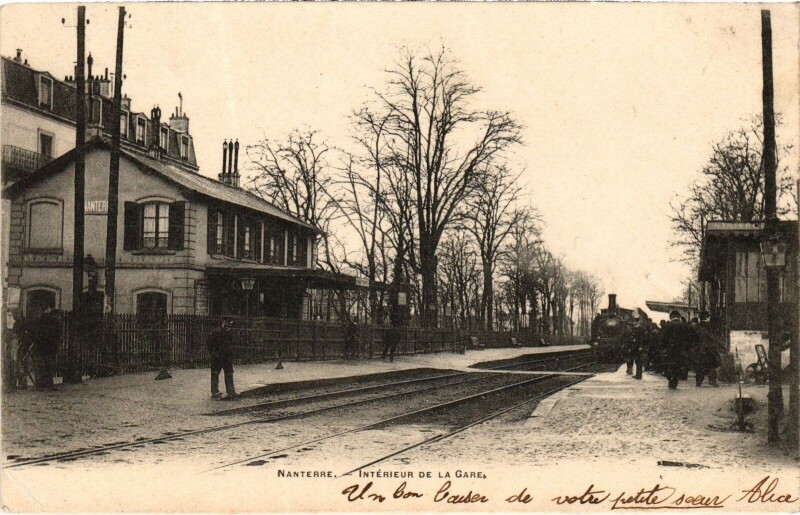 Carte postale ancienne Nanterre Interieur de la Gare France à Nanterre