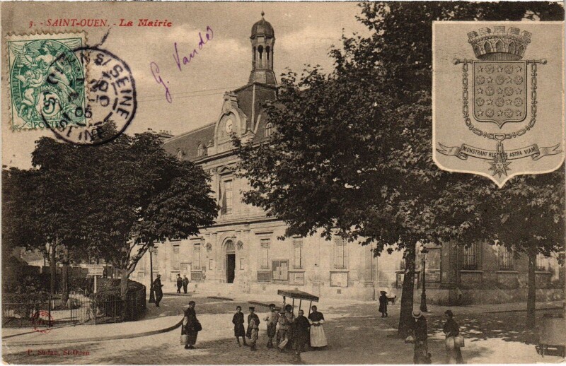 Carte postale ancienne La Mairie à Saint-Ouen-sur-Seine