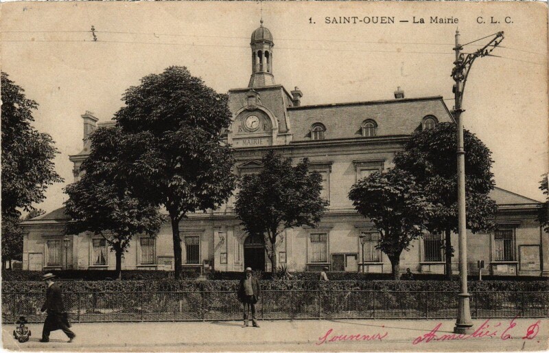 Carte postale ancienne La Mairie à Saint-Ouen-sur-Seine