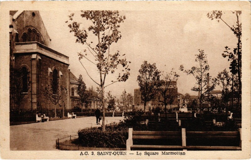 Carte postale ancienne Le Square Mamottan à Saint-Ouen-sur-Seine