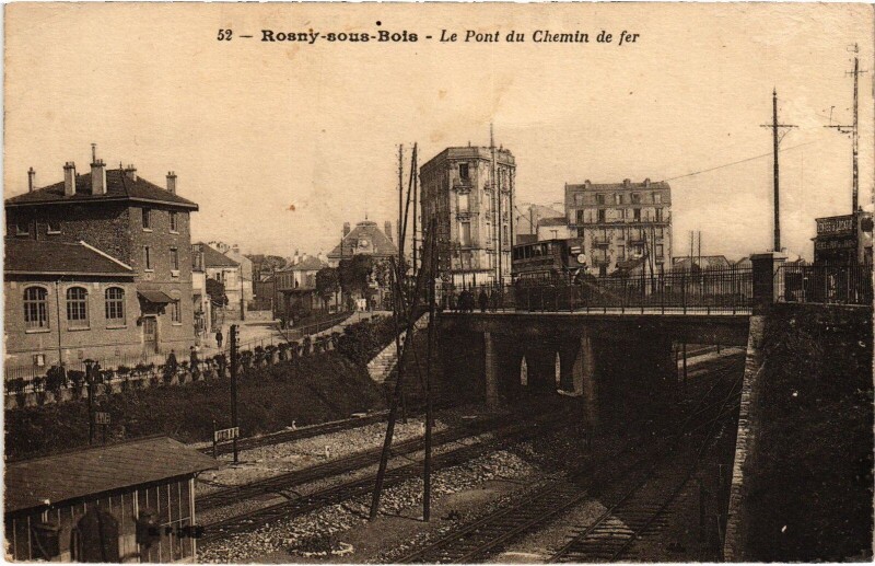 Carte postale ancienne Rosny sous Bois Le Pont du Chemin de Fer France à Rosny-sous-Bois