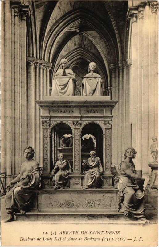 Carte postale ancienne Saint-Denis Tombeau de Louis Xii et Anne de Bretagne France à Saint-Denis