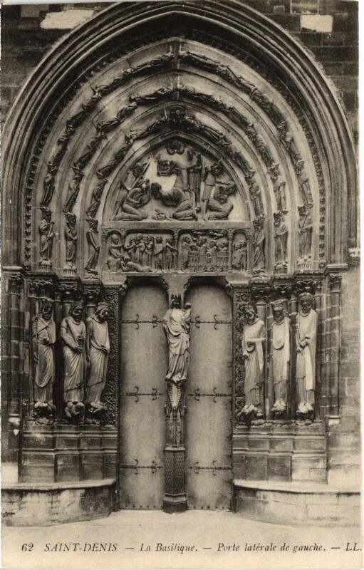 Carte postale ancienne Saint-Denis La Basilique, Porte laterale de gauche France à Saint-Denis