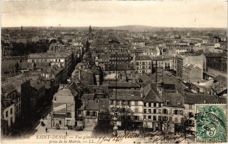 Carte postale ancienne Saint-Denis Vue Generale prise de la Mairie France à Saint-Denis