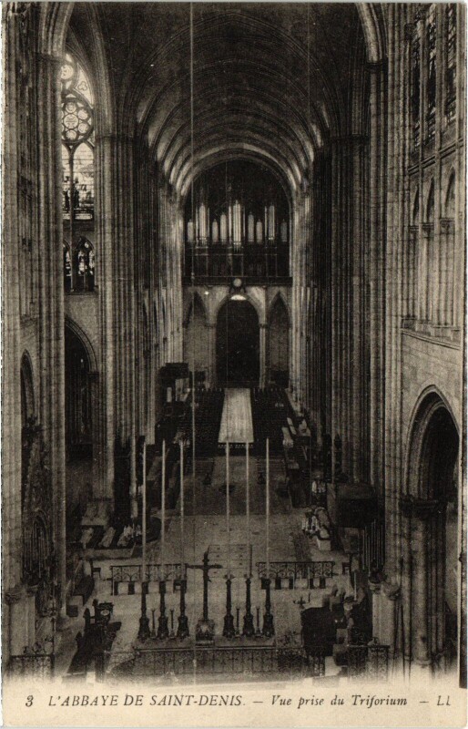 Carte postale ancienne Saint-Denis Vue prise du Triforium France à Saint-Denis