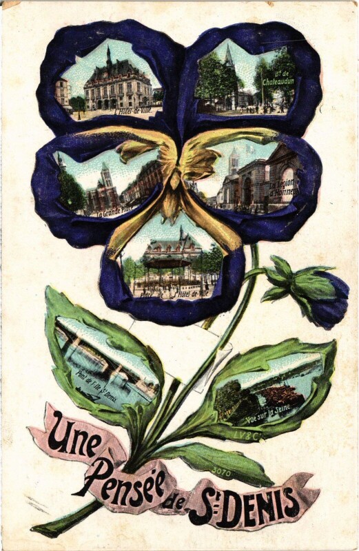 Carte postale ancienne Une Pensee de Saint-Denis France à Saint-Denis