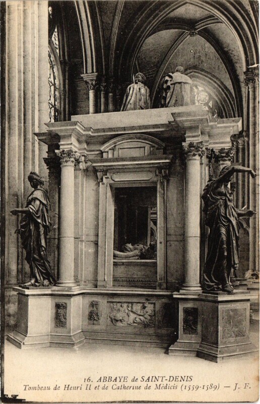 Carte postale ancienne Saint-Denis Tombeau de Henri Ii et de Catherine France à Saint-Denis