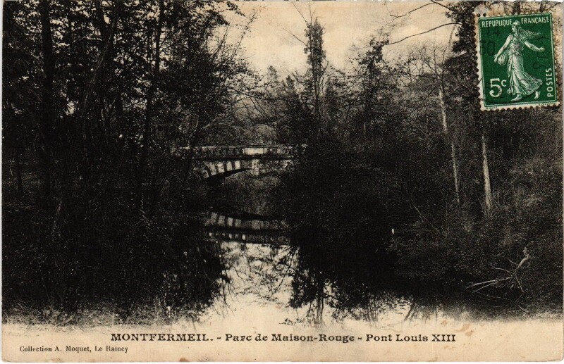 Carte postale ancienne Montfermeil Parc de Maison Rouge France à Montfermeil