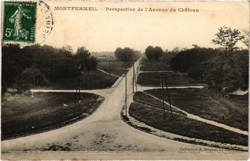 Carte postale ancienne Montfermeil Perspective de l'Avenue du Chateau France à Montfermeil