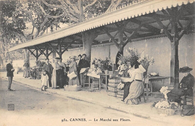 Carte postale ancienne Cannes - Le Marche Aux Fleurs à Cannes