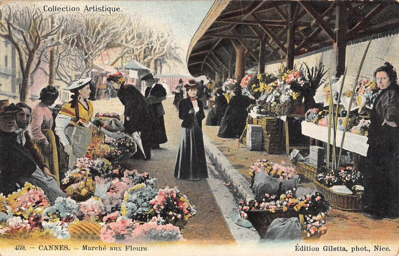 Carte postale ancienne Cannes - Le Marche Aux Fleurs à Cannes