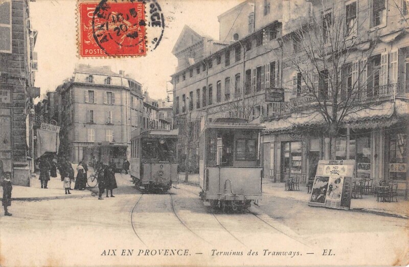 Carte postale ancienne Aix En Provence / Terminus Des Tramways à Aix-en-Provence