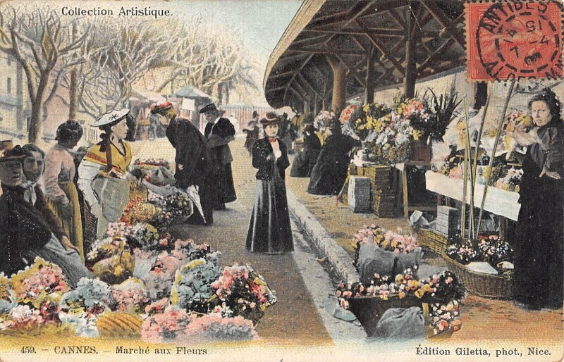 Carte postale ancienne Cannes - Le Marche Aux Fleurs à Cannes