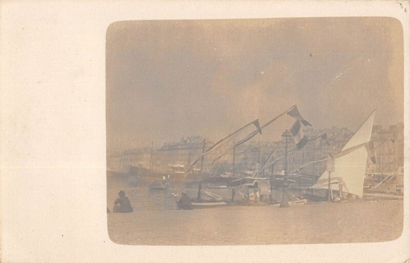 Carte postale ancienne Marseille - Carte Photo Du Vieux Port De Marseille - Cpa Precurseur à Marseille